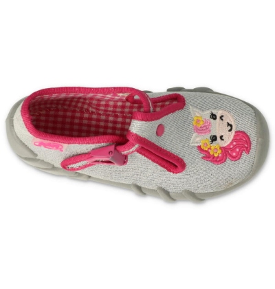 110N466 - dívčí bačkorky Befado šedé, pony