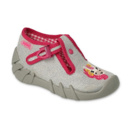 110N466 - dívčí bačkorky Befado šedé, pony