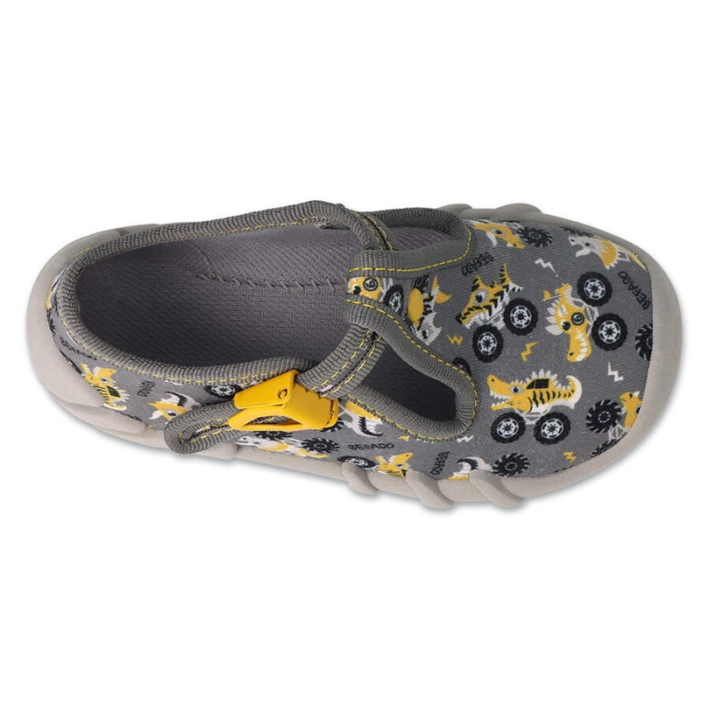 110N486 - chlapecké bačkorky Befado šedé, auta