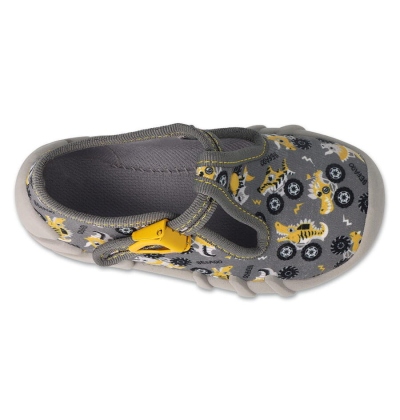 110N486 - chlapecké bačkorky Befado šedé, auta