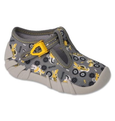 110N486 - chlapecké bačkorky Befado šedé, auta