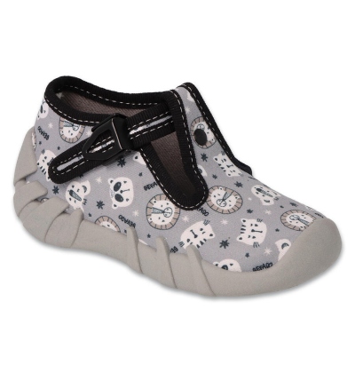 110N488 18 chlapecké bačkorky Befado šedé,zvířátka