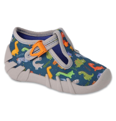 110N495 18 - chlapecké bačkorky Befado modré, DINO