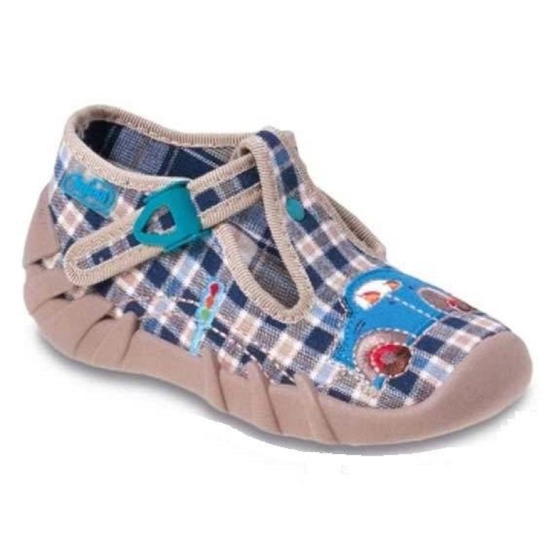 110P129 25 - chlap.bačkůrky na přezku,béžová, auto