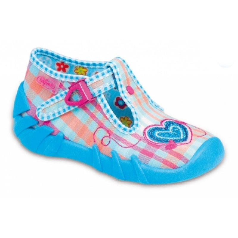 110P136 24 - dív.přez.,káro tyrkys s růž., srdíčko