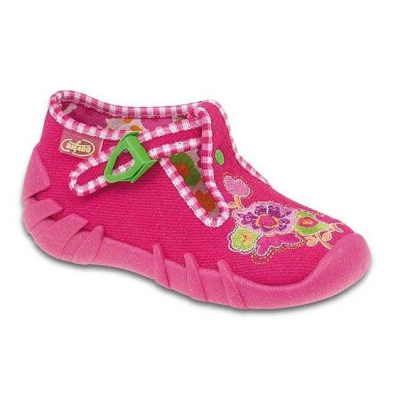 110P145 25 - dívčí přezka, růžová, kytičky