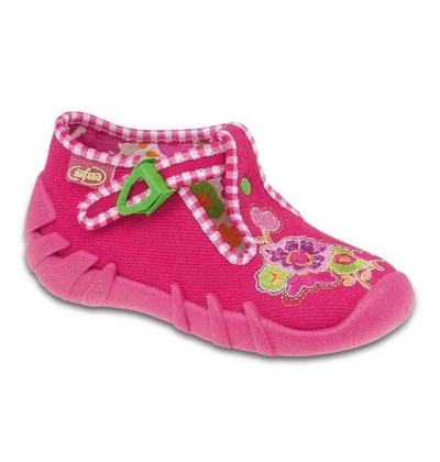 110P145 25 - dívčí přezka, růžová, kytičky