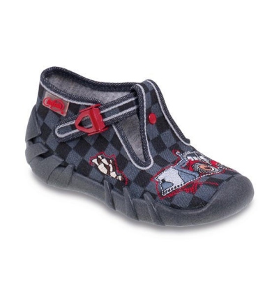 110P168 18 - chlap.bačkůrky na přezku, šachovnice