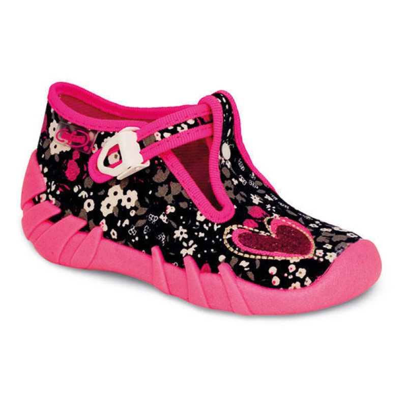 110P184 24 - dívčí přezka, tm.modrý potisk, srdce