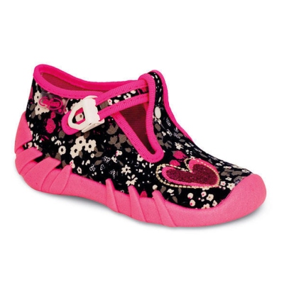 110P184 24 - dívčí přezka, tm.modrý potisk, srdce