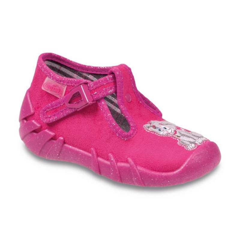 110P209 20 - dívčí přezka, růžová, pejsek