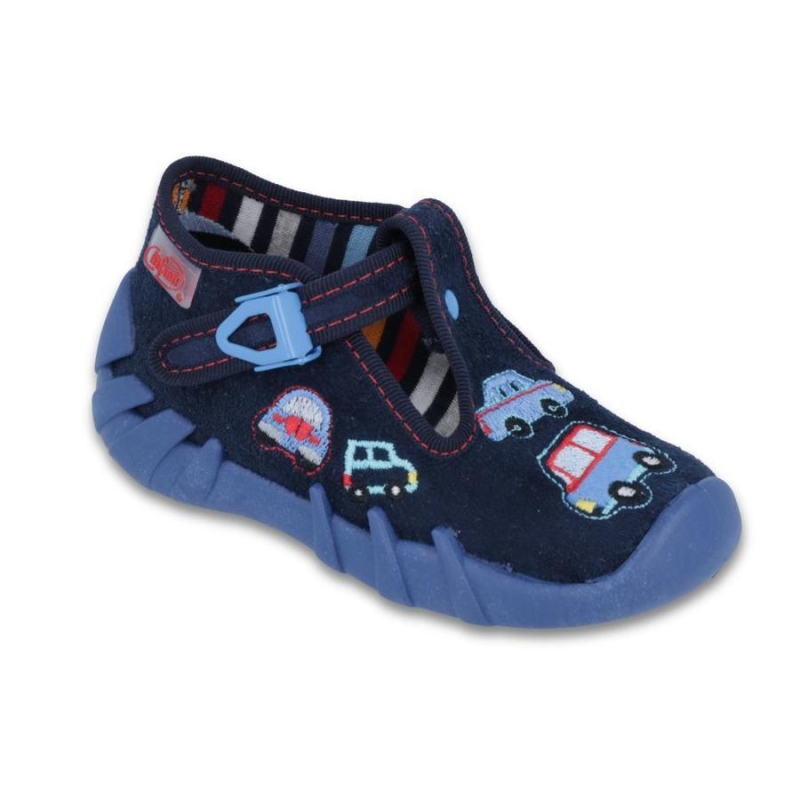 110P213 18 - dět.přez., tm.modrá, autíčka