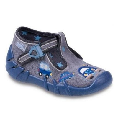 110P214 18 - chlap.bačkůrky na přezku, šedá, auta