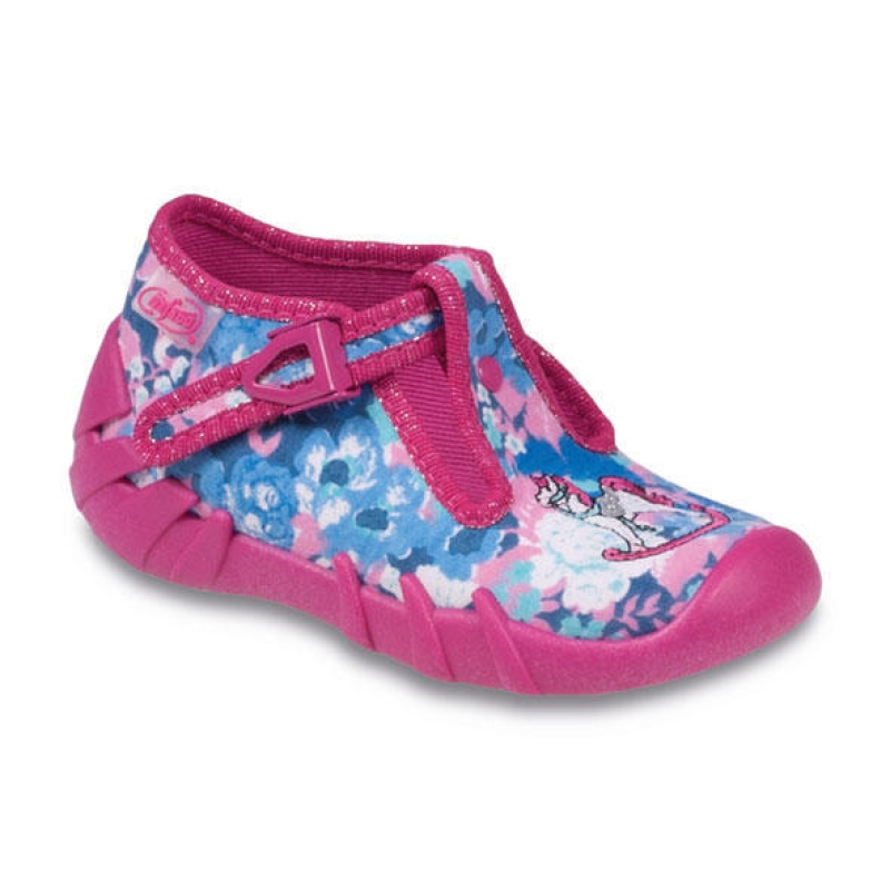 110P215 25 - dívčí přezka, modrorůžová, koník