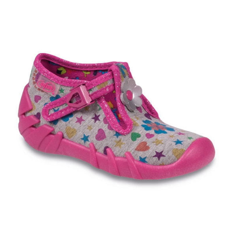 110P216 25 - dívčí přez. růžovošedá, hvězdičky