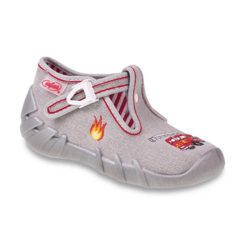 110P264 18 - chlap.bačkůrky na přezku,šedé, HASIČI