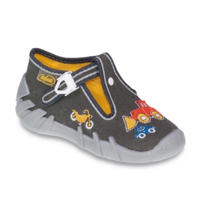 110P274 18 - chlap.bačkůrky na přezku, šedá, bagr