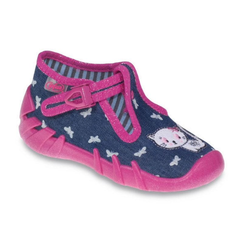 110P277 26 - dív.přez.,modrá s růž., motýlci,kočka