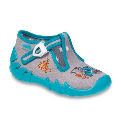 110P280 18 - chlap.bačkůrky na přezku, šedá, bagr