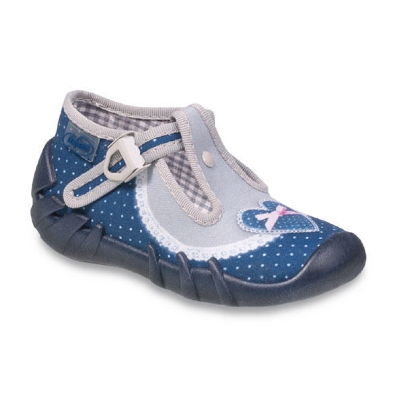 110P281 20 - dívčí přezka, modré, tečky, srdíčko