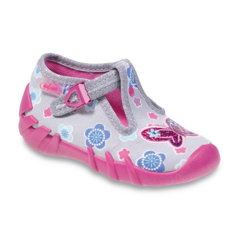 110P291 25 - dívčí přezka, šedá, motýlek