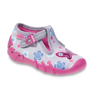 110P291 25 - dívčí přezka, šedá, motýlek