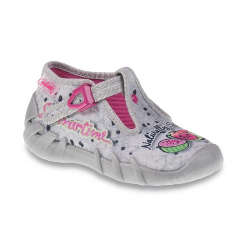 110P317 20 - dívčí přezka, šedá, ovoce