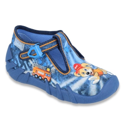 110P354 18 - chlap.přezka, modrá, haciči a pes