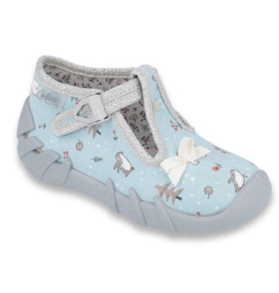 110P366 18 - dívčí přezka,sv.modrá,tučňáčci,mašle