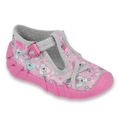 110P387 18 - dívčí bačkorky Befado růžové, pejsek