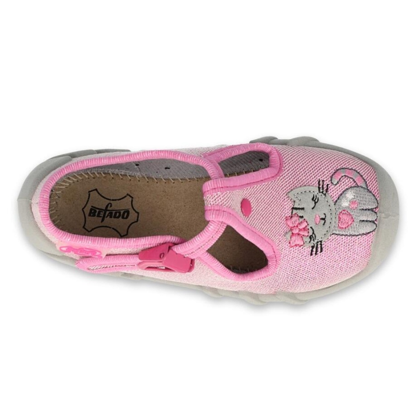 110P433 18 - dívčí bačkorky Befado růžové, kočička