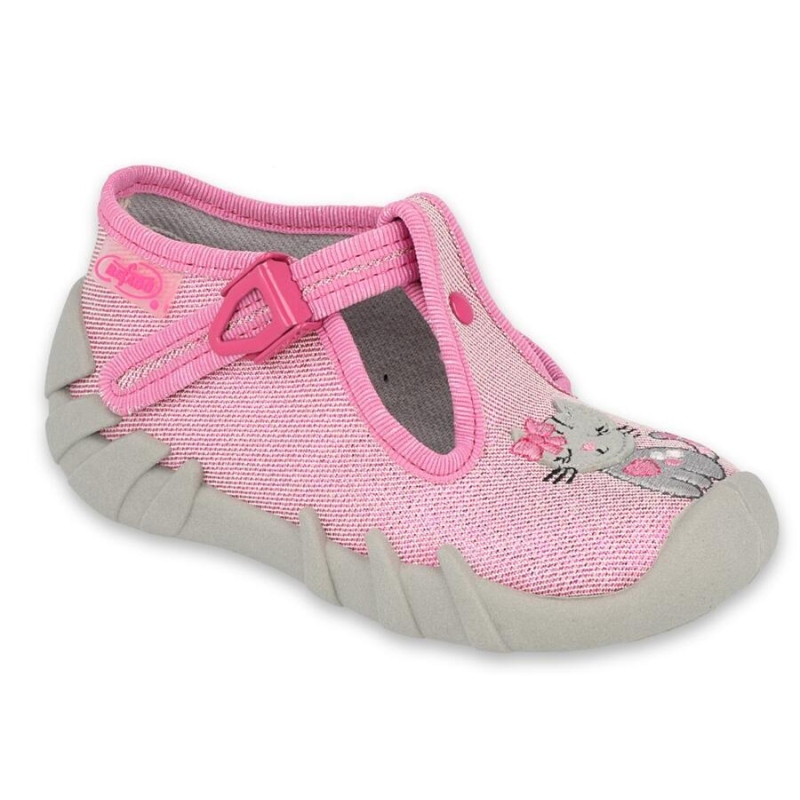 110P433 18 - dívčí bačkorky Befado růžové, kočička