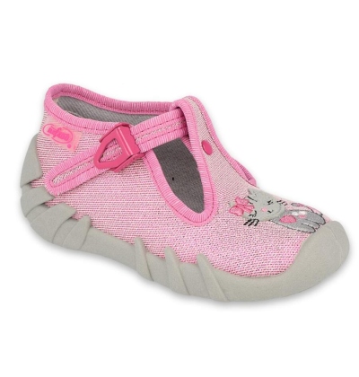 110P433 18 - dívčí bačkorky Befado růžové, kočička