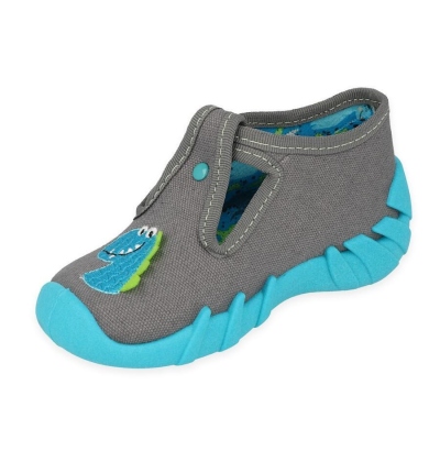 110P441 18 - chlapecké bačkorky Befado šedé, dino