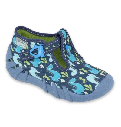 110P448 18 - chlapecké bačkorky Befado modré, dino