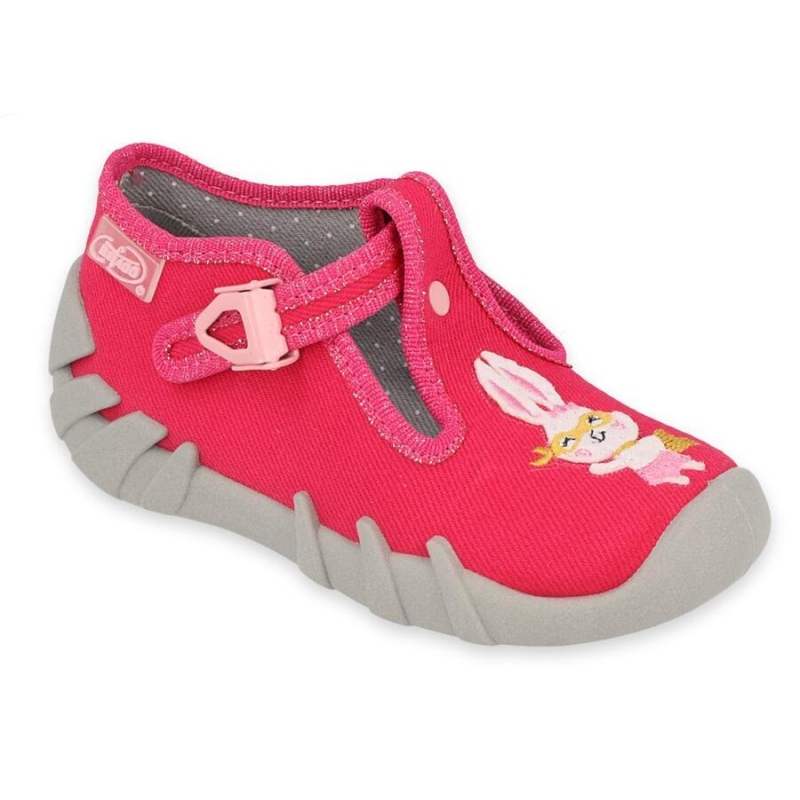 110P451 18  dívčí bačkorky Befado červené, zajíček