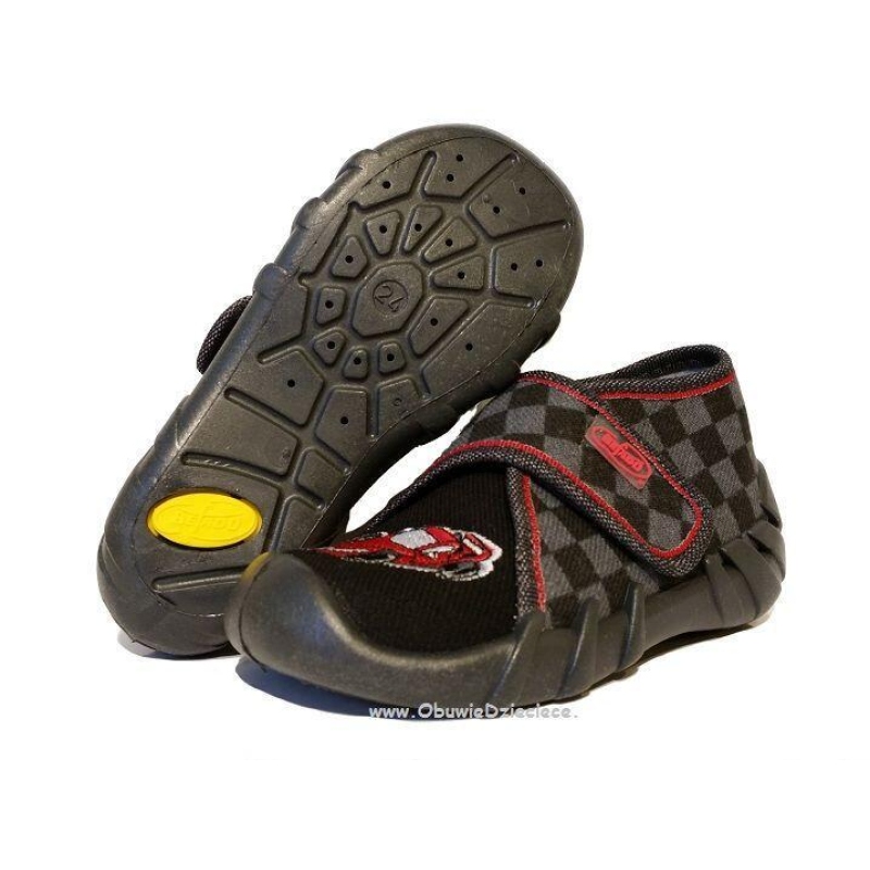 112P128 18 - dět.suchý zip, šedočerná,auto