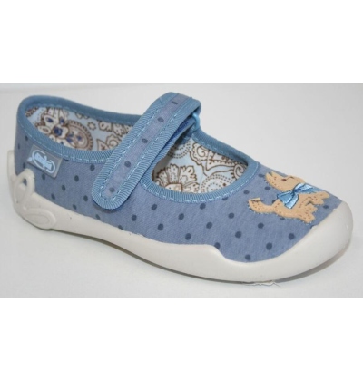 114X175 - dívčí balerínky Befado modré, tečky