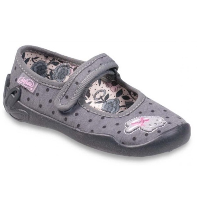 114X176 - dívčí balerínky Befado šedé, tečky