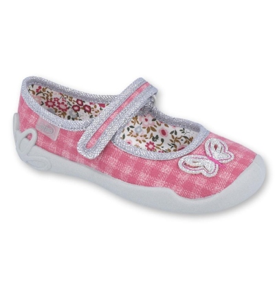 114X363 - dív.níz.-suchý zip, růžové káro,motýl