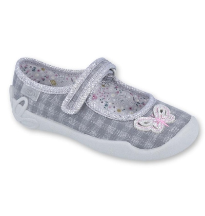 114X364 - dív.níz.-suchý zip, šedé káro, motýl