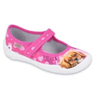 114X438 - dívčí balerínky Befado růžové, pejsek