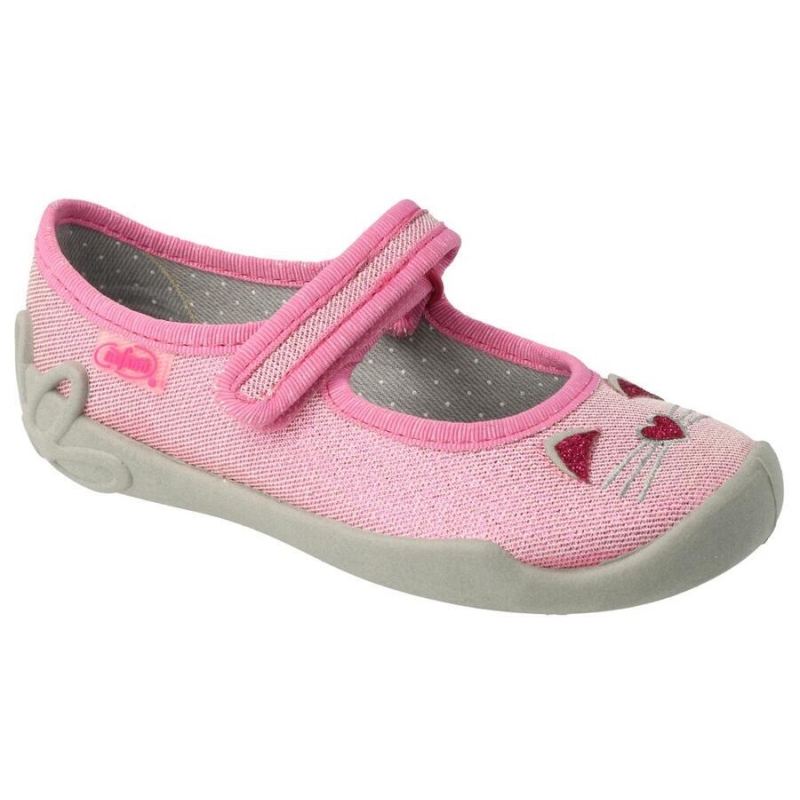 114X451 - dívčí balerínky Befado růžové, kočka
