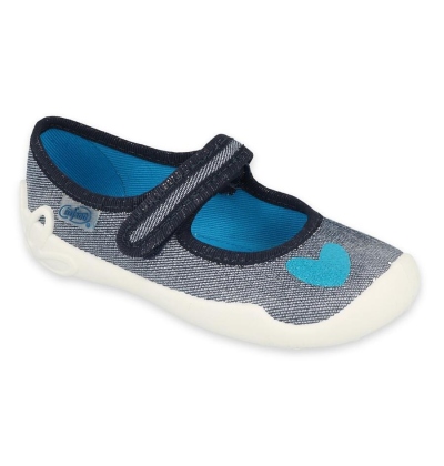 114X474 dívčí balerínky Befado,š-modrá,srdíčko