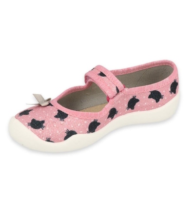 114X480 - dívčí bačkorky Befado růžové, kožená stélka