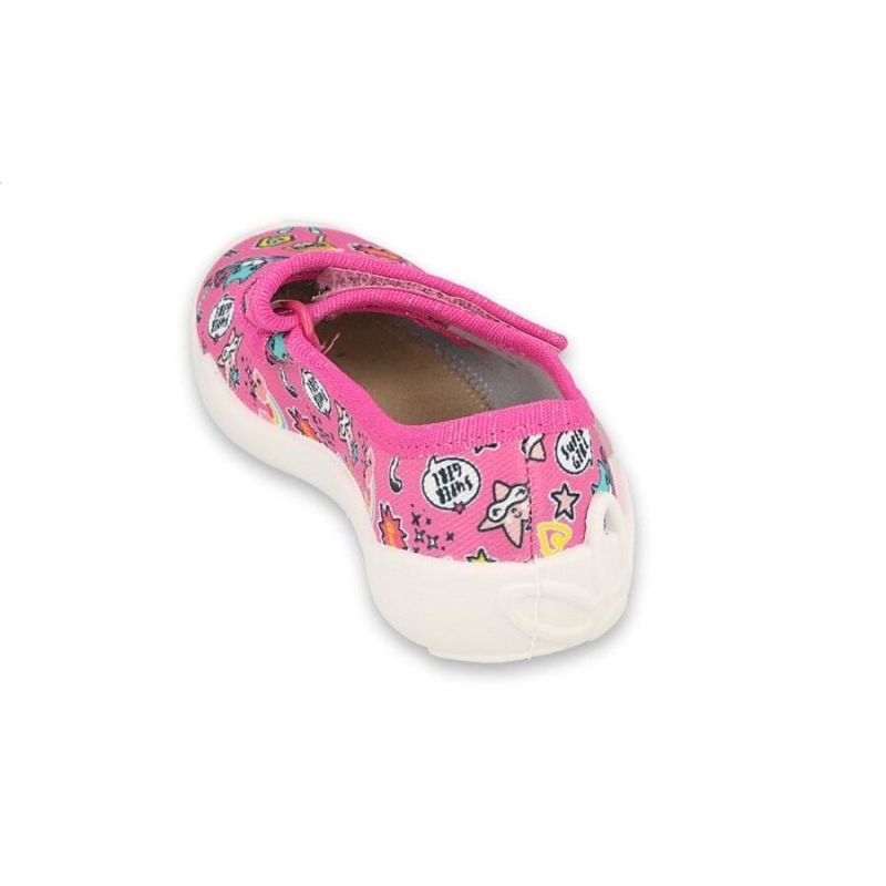 114X483 - dívčí bačkorky Befado růžové, kožená stélka