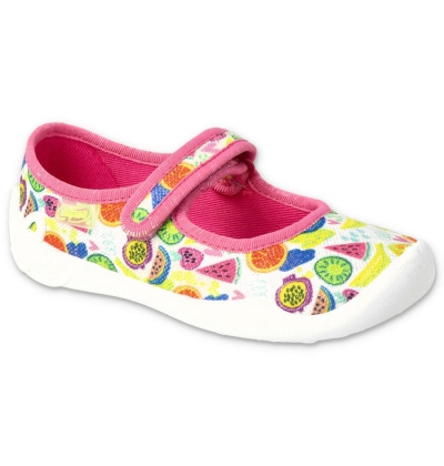 114X500 - dívčí balerínky Befado stříbrné,ovoce