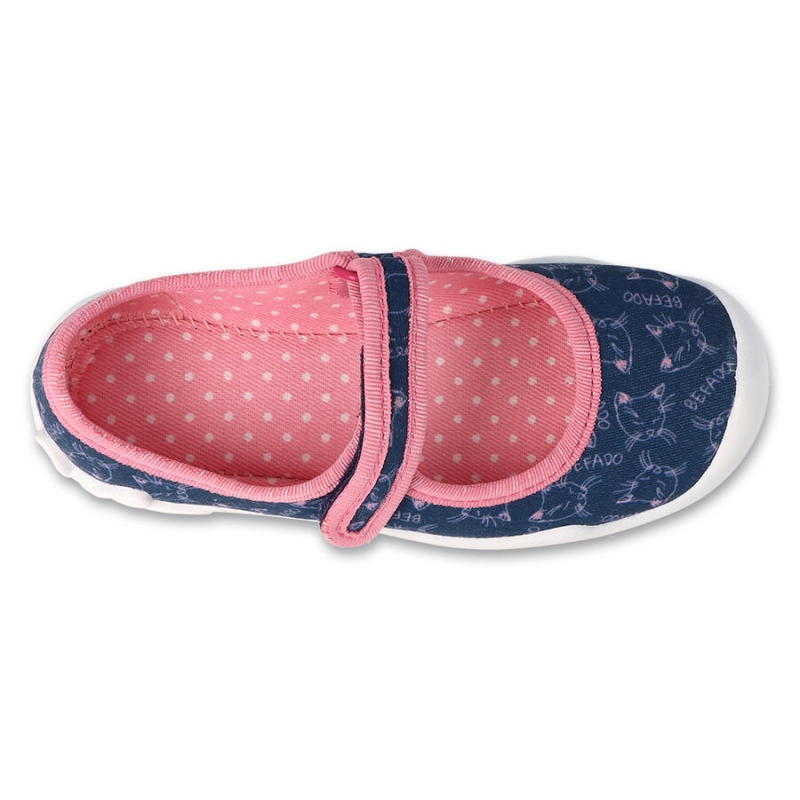 114X533 - dívčí balerínky Befado modré, kočky