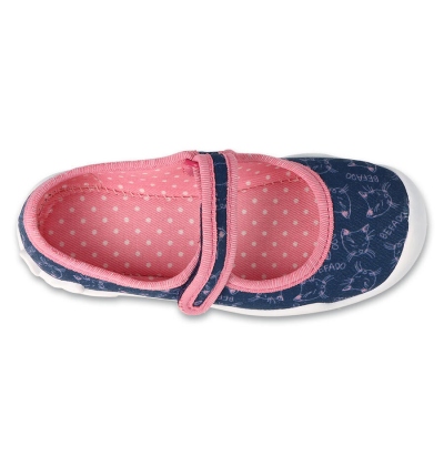 114X533 - dívčí balerínky Befado modré, kočky