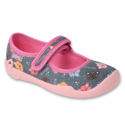 114X537 - dívčí balerínky Befado šedé, kočky